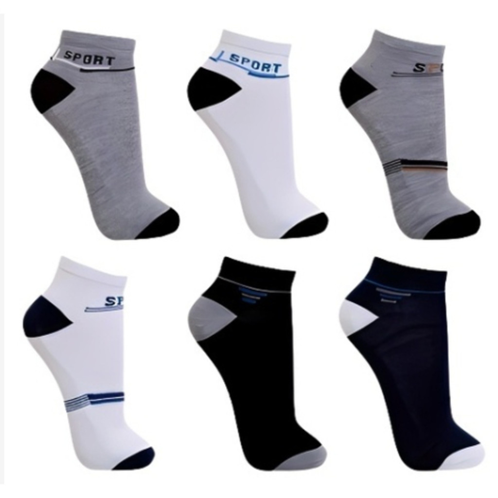 Kit 12 Pares De Meias Masculino Estampadas SPORTE Cano Curto / KIT com 3, 6 ou 12 pares escolha na variação