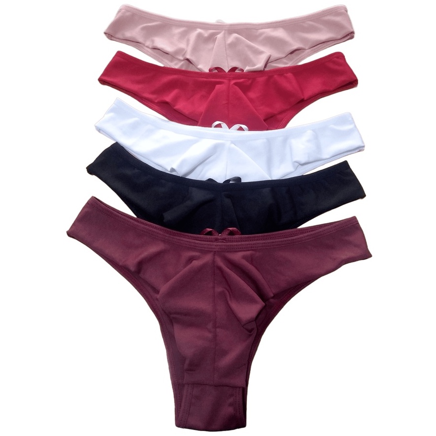kit com 10 calcinhas feminina tanga fio duplo básica micro fibra tecido macio Confortável Não Marca revenda sacoleira moda intima