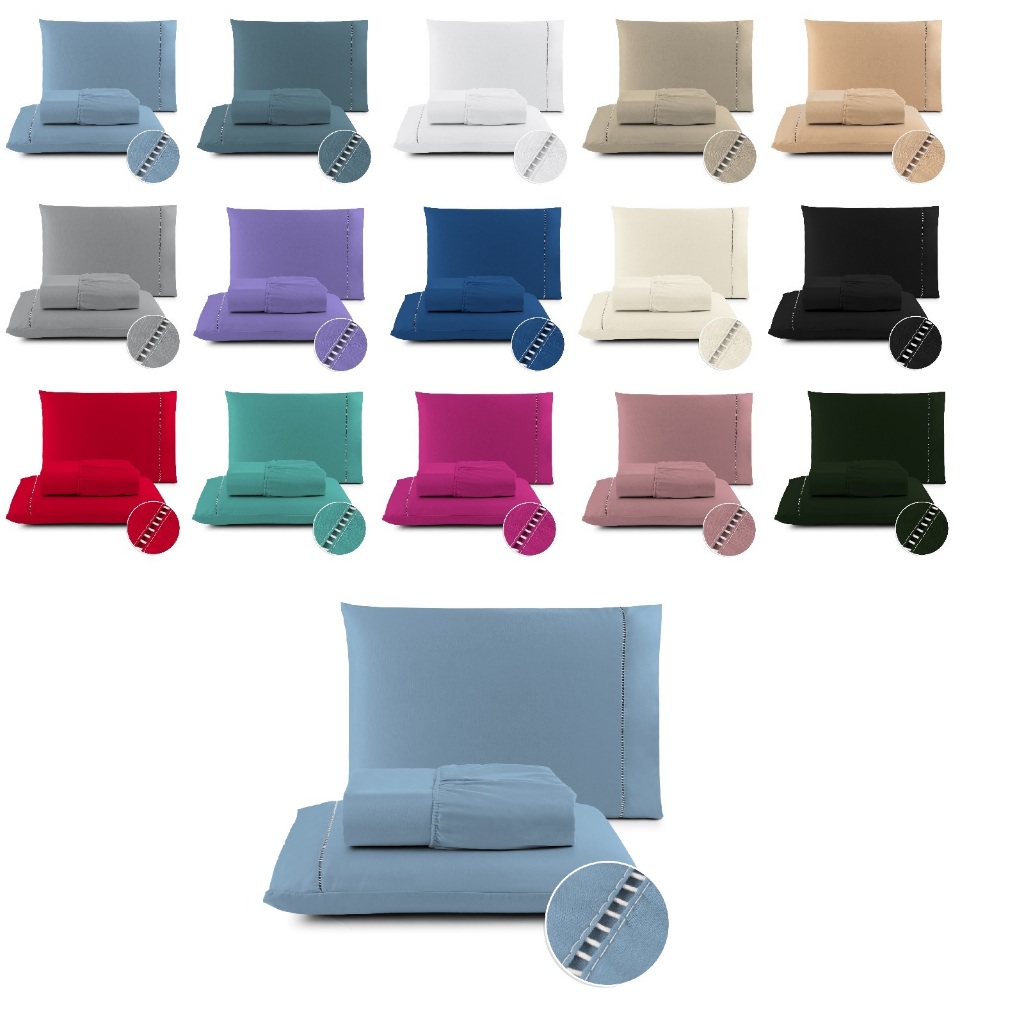-Kit Lencol Jogo De Cama Berço/Solteiro /Casal/Queen/King 400 Fios Micropercal com Ponto Palito