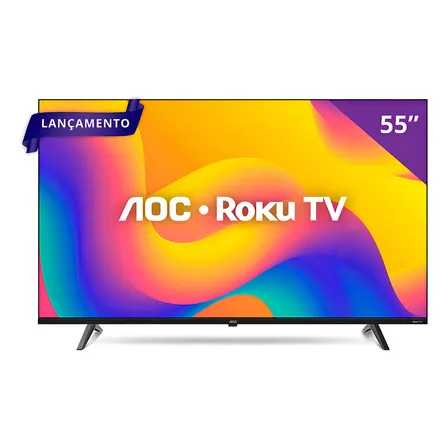 Smart Tv 55  Aoc 4k Roku Wi-fi Alexa Dolby Dled Hdr10 Modelo 55u7045/78g
