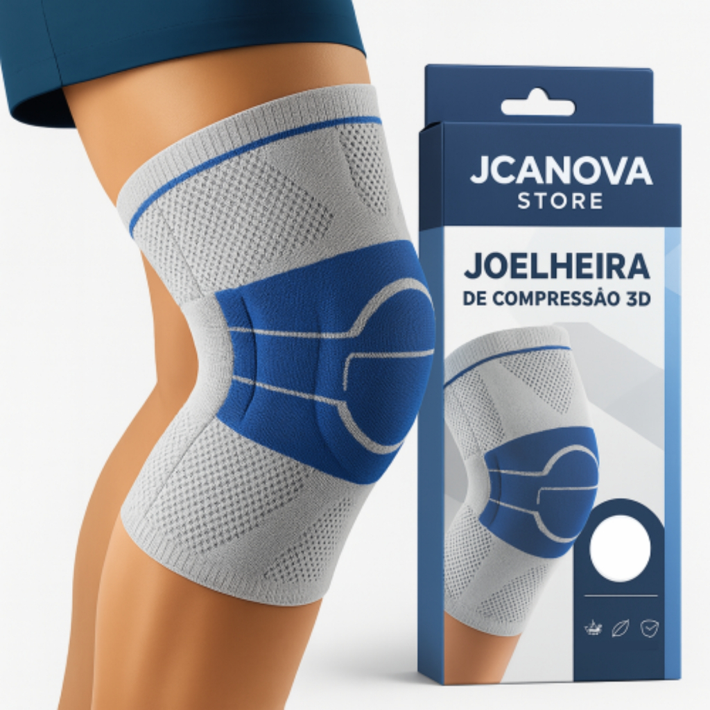 Joelheira Ortopédica Compressão 3D Silicone Patelar Alívio Dor Joelho Artrose Tendinite Academia