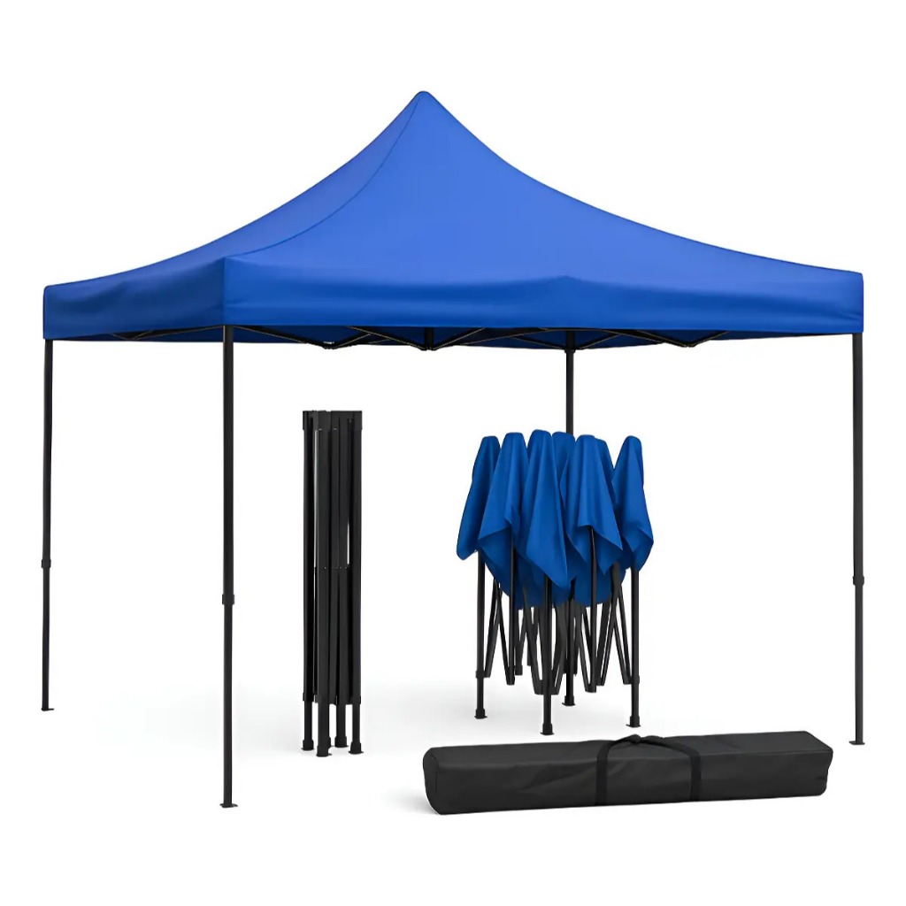 Tenda Gazebo Articulado Pagoda Sanfonada 3x3m Azul Dobrável Impermeável Praia Piscina Camping