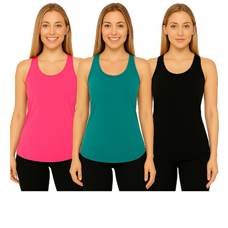 Kit 3 Camiseta Fitness Feminina Tapa Bumbum Academia Secagem Rápida Treino Corrida Musculação