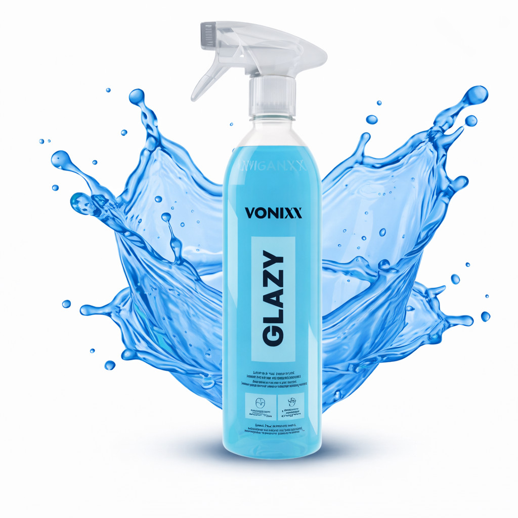 GLAZY 500ML LIMPA VIDROS AUTOMOTIVO VONIXX 4 EM 1 COM REDUTOR DE ATRITO E RISCOS