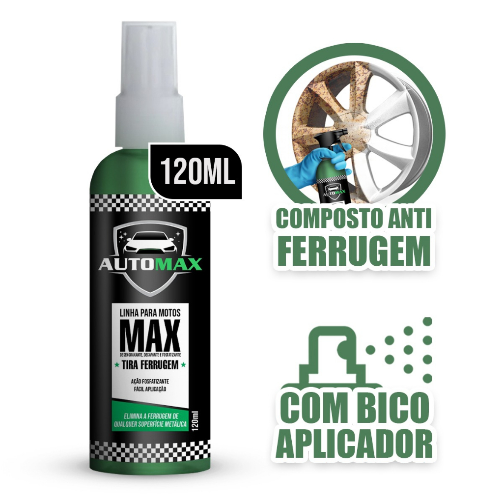 Tira Ferrugem Automotivo Automax Remove Ferrugens de Corrente e Peças 120ml