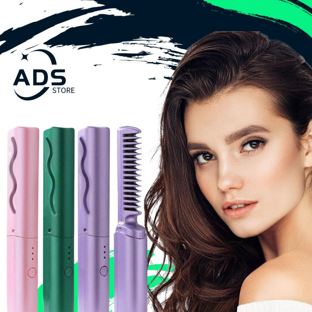 Escova De Alisamento Capilar Alisador De Cabelo Aquecido Recarregável Mini Pente Portátil