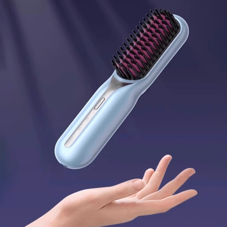 Sem Fio Escova Alisadora Bivolt 5 em 1 - Alisa, Hidrata, Modela, Alinha e Anti-Frizz