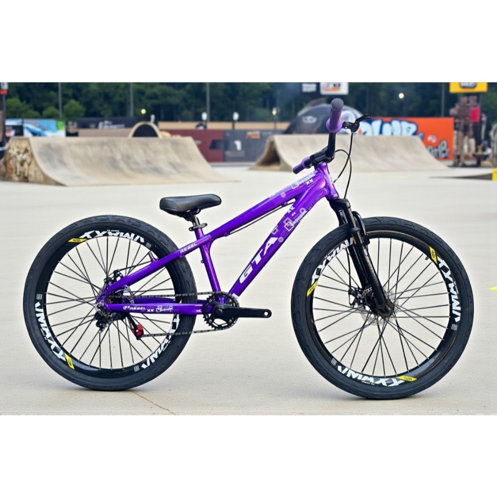 Bicicleta Aro 26 Gta Rebel Freeride Downhill Single Aros Vmaxx Freio a Disco Pneu Flame Preto