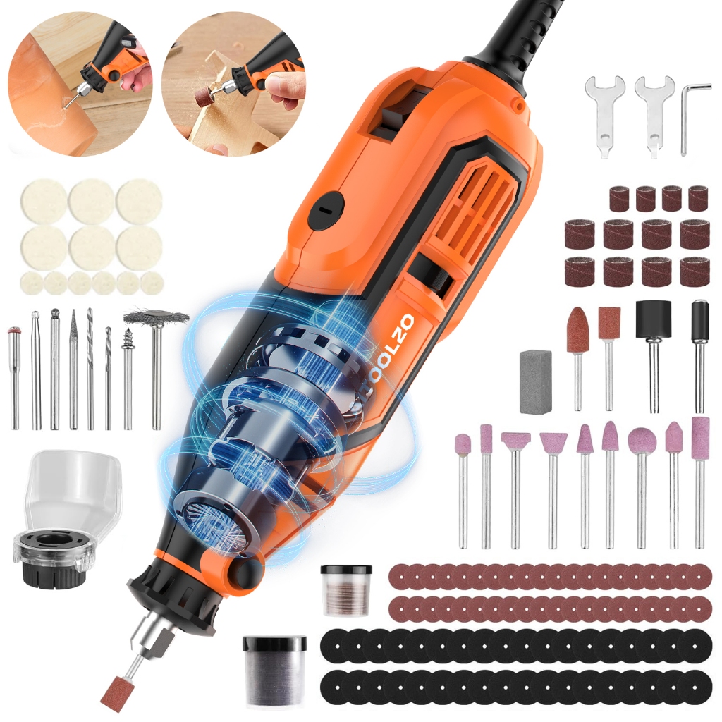 Kit Micro Retifica AITOOLZO 92pc - 5Vel/450W/36kRPM & Eixo Flexivel
