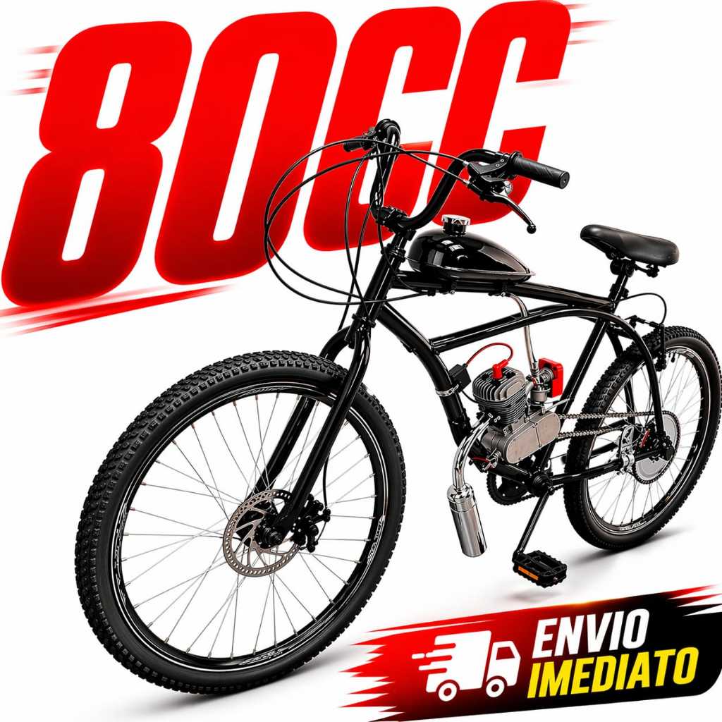 Bicicleta Motorizada Spitfire Moskito 80cc Aro 26 com Freio a Disco (SEMI MONTADA)