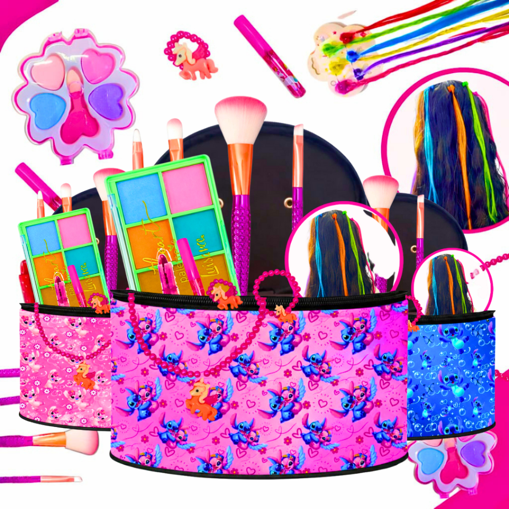 Kit Infantil Criança De Maquiagem Com Maletinha Make Linda Completa