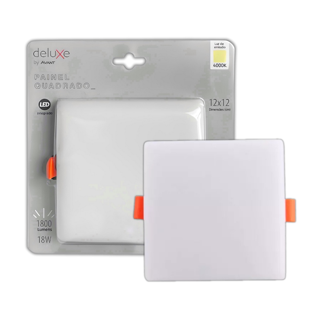 Painel Plafon Embutir Borda Infinita Flat 18w Quad Luz Neutra