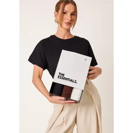 Kit 3 T-shirts Oversized Classic Algodão Cléa Store