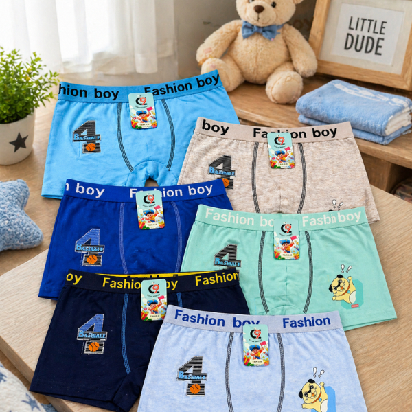 Cueca Boxer Infantil Menino | Kit com 12 Unidades