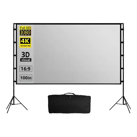 Tela De Projeção Reflexiva Para Projetor 100inch Com Suport 0