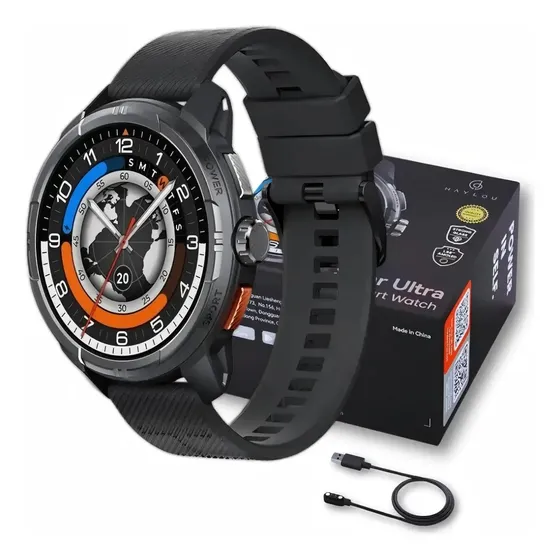 Smartwatch Haylou Solar Ultra LS23 com GPS, Chamadas Bluetooth e Resistência à Água 5ATM Preto