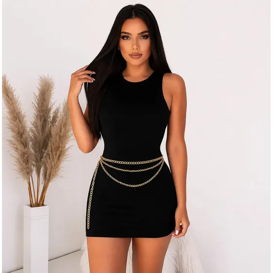 Cinto Feminino De Corrente 3 Camadas Dourado Ajustável Para Cintura Metal Moda Blogueira Elegante Estilo Gringa Fashion Luxo Acessório Para Vestido Saia Calça Look Festa E Casual