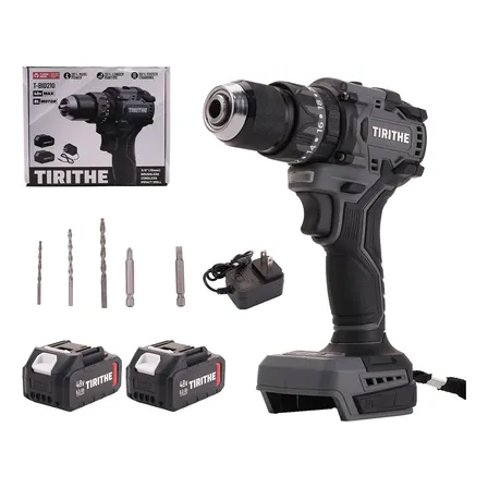 Parafusadeira Furadeira Impacto Brushless 2 Bateria 48v 10mm Cinza-escuro 127/220v