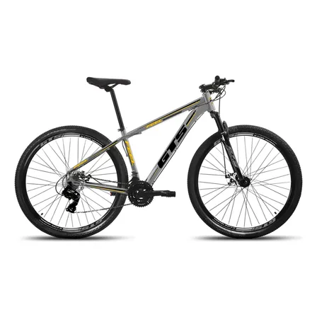 Bicicleta Aro 29 Gts Feel New Alumínio 24v Freio A Disco Cinza Com Preto 19
