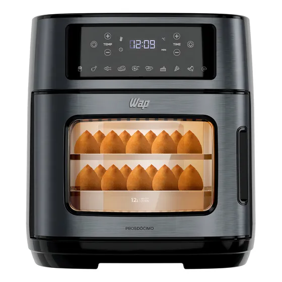 Fritadeira Elétrica Wap Airfry Oven Digital Black Inox 12l