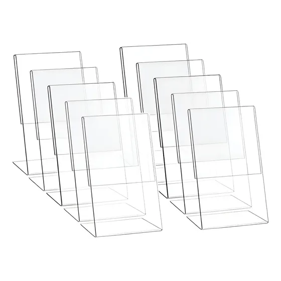 Kit 10 Unidades Display Expositor Acrílico A4 De Balcão Mesa Cor Transparente