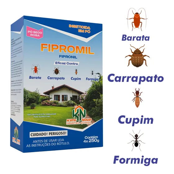 Fipromil Pó 1kg Elimina Cupins Carrapatos Baratas Formigas Uso Interno Externo