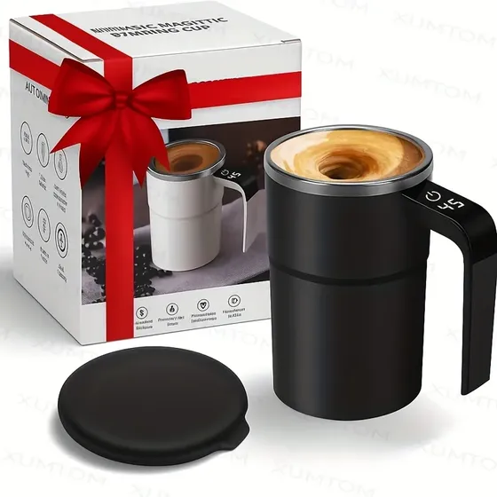 Caneca Misturadora Elétrica Café 380ml Com Tampa