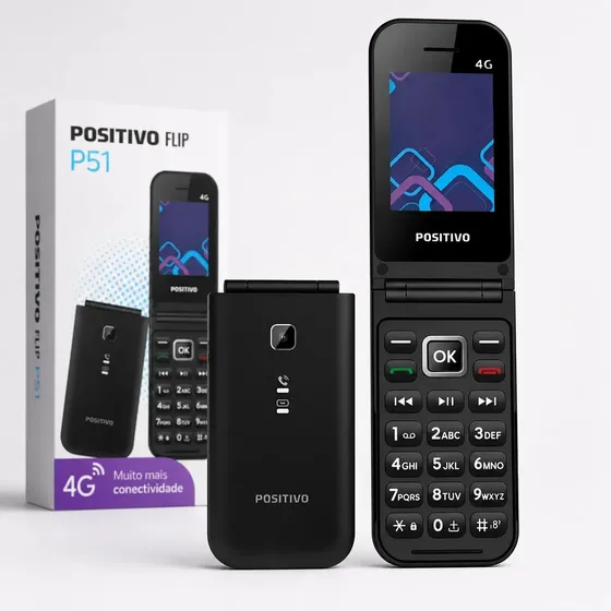 Celular Para Idoso Simples Abre E Fecha Flip Positivo P51 4g