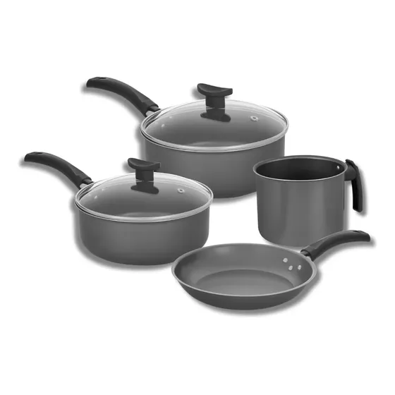 Conjunto De Panelas 4 Peças Antiaderente Grafite Fort-lar