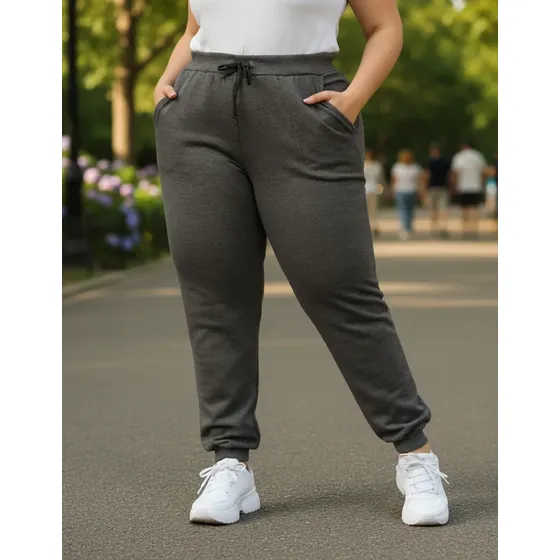 Calça Moletom Feminina Plus Size Tamanho Grande Flanelada