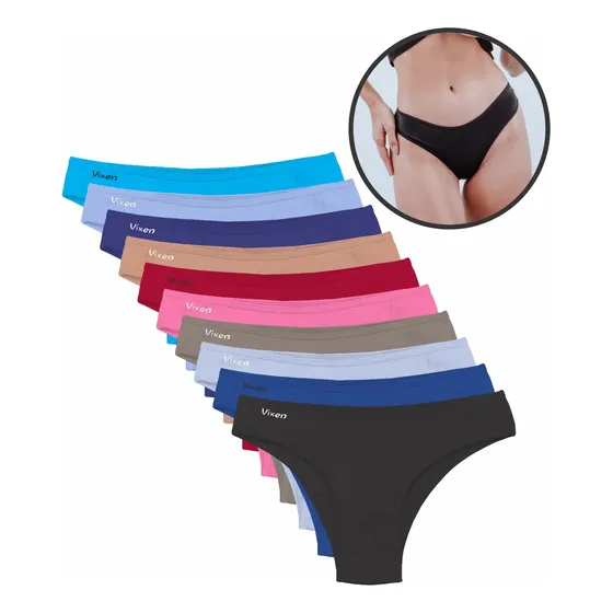 Kit 10 Calcinha De Algodão Conforto Tanga Feminina Adulto