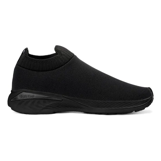 Tênis Masculino Meia Sem Cadarço Preto Leve Calce Fácil Slip
