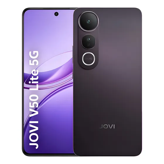 Smartphone JOVI V50 Lite 5G 256GB 8GB RAM Câmera 50MP AMOLED 6.77" 6500mAh 90W Android 15 - Preto Eclipse