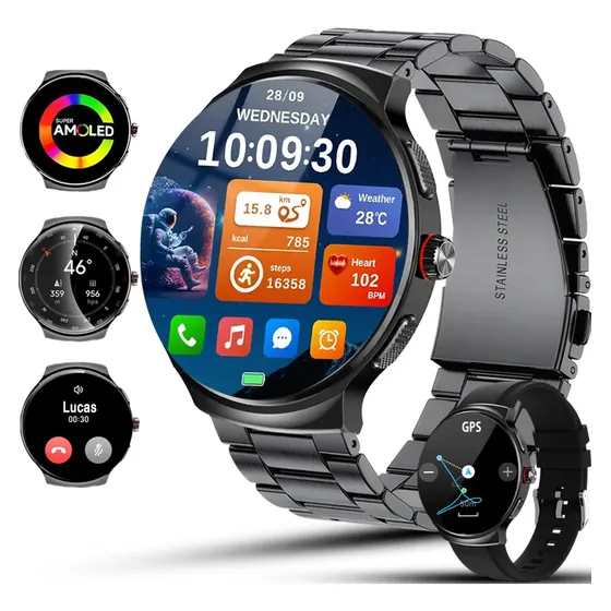 Relógio Inteligente Homem Gps Esportivo Smartwatch Bluetooth