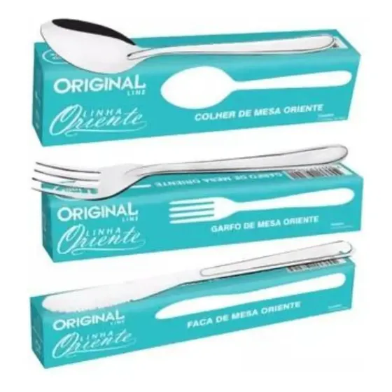 Kit Talheres Sobremesa Aço Inox Linha Oriente 60 Peças AGourmet