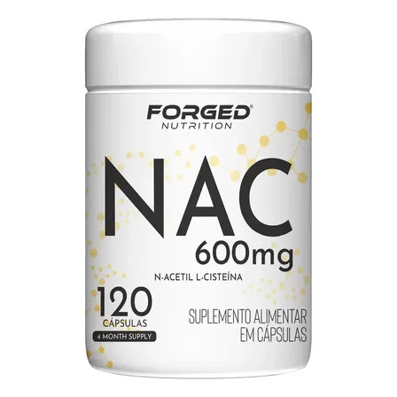 Nac 600mg N-acetil L-cisteína Antioxidante - Fórmula Com Máxima Concentração E Pureza 120 Cápsulas - Forged Nutrition