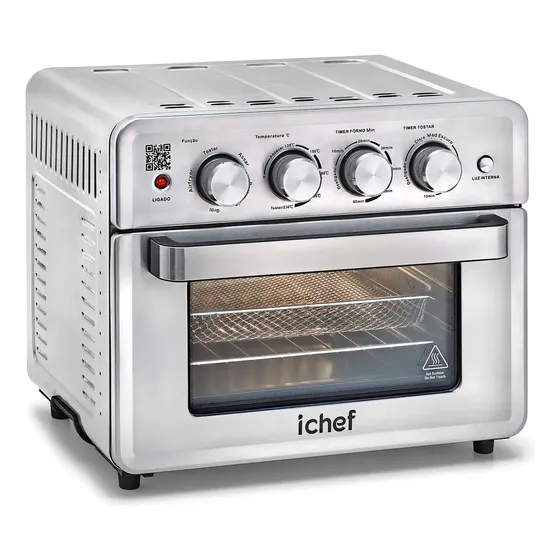 Airfryer + Forno Ichef Ovenfryer Max 26l Cor Prata
