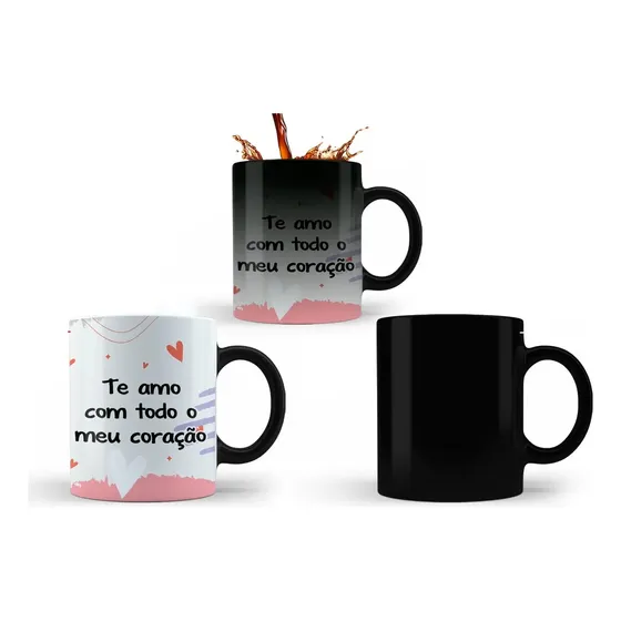 Caneca Mágica Te Amo Com Todo Meu Coração Presente Achadinho