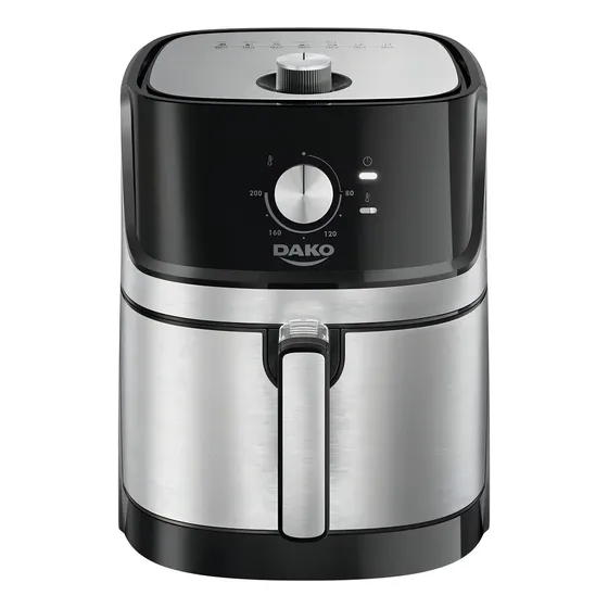 Fritadeira Air Fryer Dako 5 Litros Preto/inox Com Painel Analógico E Potência De 1700w 127V