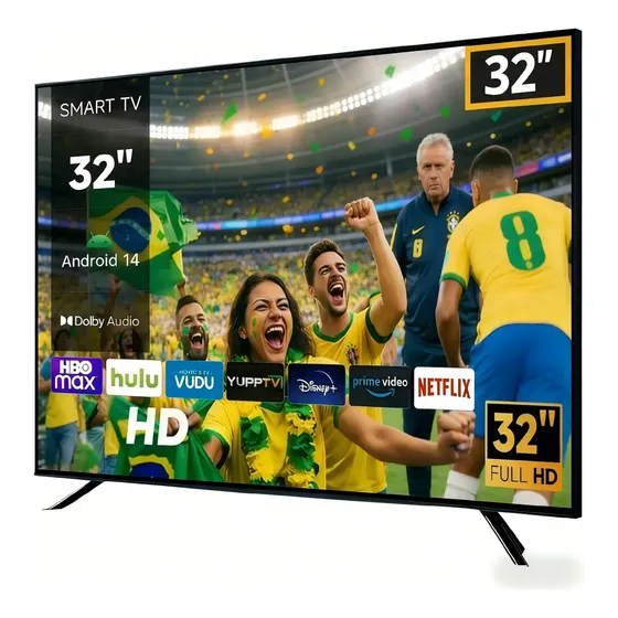 Smart Tv 32 Polegadas Led Hd Android 14 Wifi 110/240v Dolby