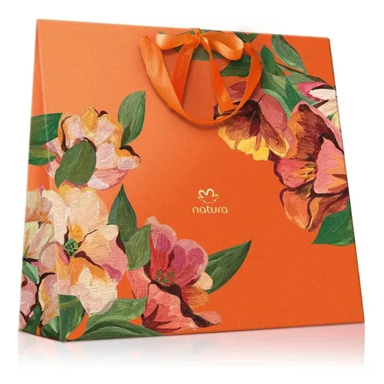 Sacola De Presente Mães Natura Com Laço Tamanho M
