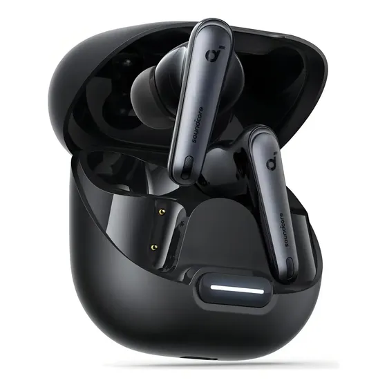 Fone De Ouvido Soundcore by Anker Liberty 4nc ANC Redução de Ruído de 98,5% Cancelamento Adaptativo Bluetooth 5.3 Multiponto Cor Preto para Ouvidos e Ambiente Áudio Hi-Res 50H Bateria Carga Sem Fio