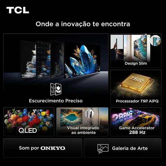 Smart TV TCL 85 Polegadas QLED Mini LED 4K A400M WiFi Bluetooth Google TV HDR10+ 144 Hz VRR 85A400M