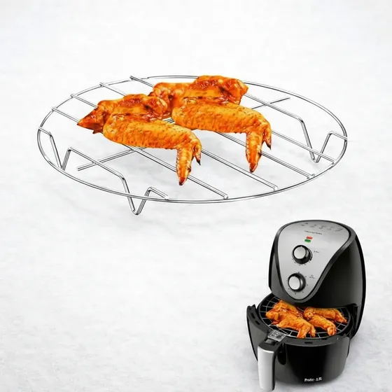 Acessório Airfryer Grelha Inox Assar Legume Carne Churrasco