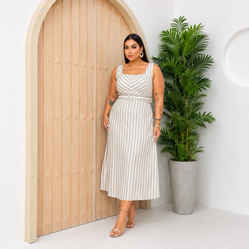Vestido Plus Size em Linho