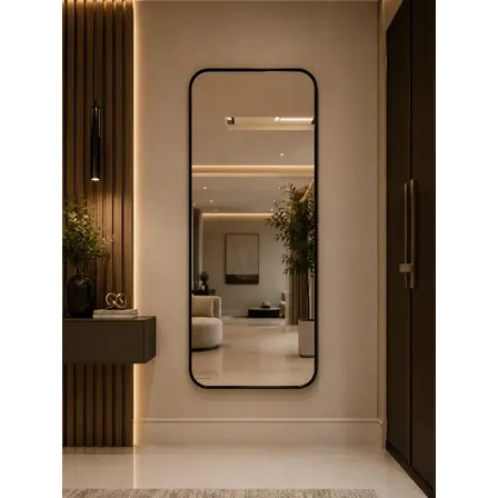 Espelho retangular grande com Moldura Lapidado 100x50 Preto