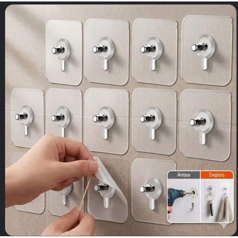 5/10/20 PÇS Gancho de Parede Adesivo Multiuso Para Pendurar Quadros Utensílios De Cozinha Banheiros Parafuso