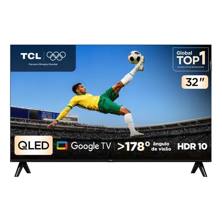 Smart TV TCL 32 Polegadas FHD QLED S5K WiFi Bluetooth Google TV 2 HDMI HDR10 Dolby Audio 32S5K