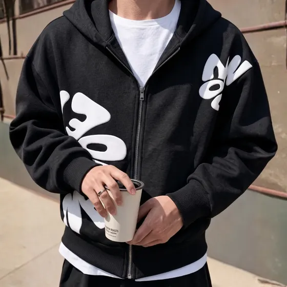 Casaco Moletom Zip Ziper Flowers Y2k Moda Gringa Masculina