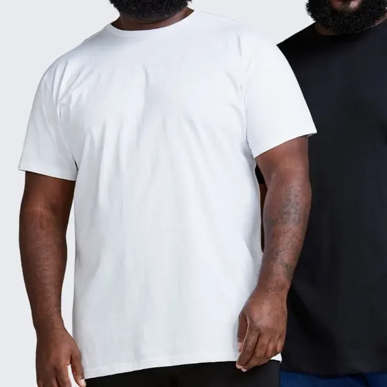 Kit 2 Camiseta Masculina Plus Size Camisa Básica Lisa